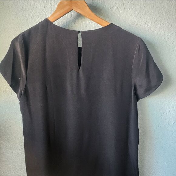 Cuyana The Silk Tee Dress Black High LowMini Minimalist Casual Short Sleeve - Picture 2 of 16